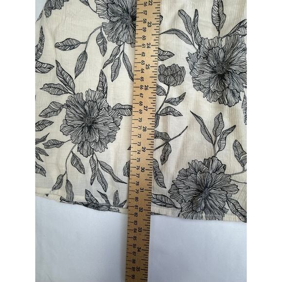 Abercrombie & Fitch Floral Tie-Strap Midi Dress Ivory Black Size S - Picture 7 of 16